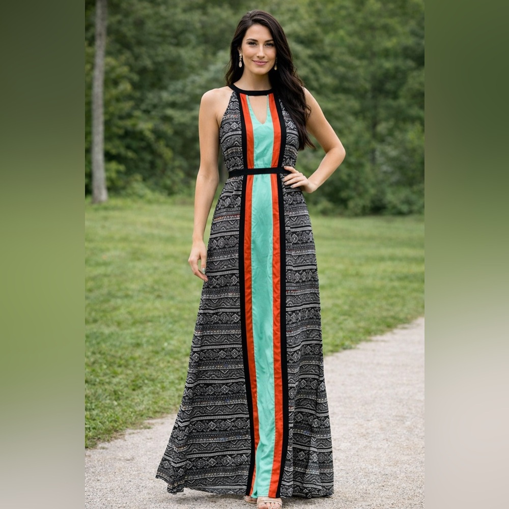 BCBG Color block Maxi Dress